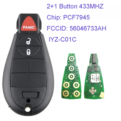 MK310022 2+1 Button 433MHZ Smart Remote Key for Jeep Grand Cherokee Dodge C-hrysler PCF7945 Chip 56046733AH  IYZ-C01C Keyless Go