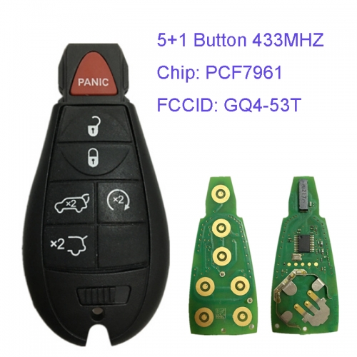 MK310013 5+1 Button 433MHZ Smart Remote Key Control for DODGE RAM PCF7961 Chip GQ4-53T Auto Car Key