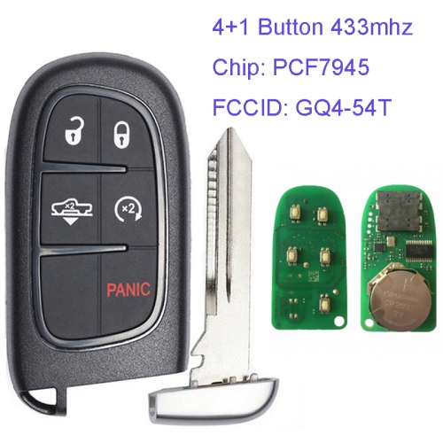 MK310037 Original 4+1 Button 433MHZ Smart Remote Key for Dodge RAM GQ4-54T PCF7945 Chip Remote Car Key