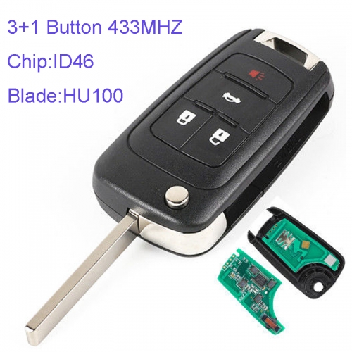 MK270014 3+1 Button 433MHZ Flip Key for Buick Lacrosse Encore Regal  Verano 2011 2012 2013 2014 2015 2016 with ID46 Chip Remote Key Fob