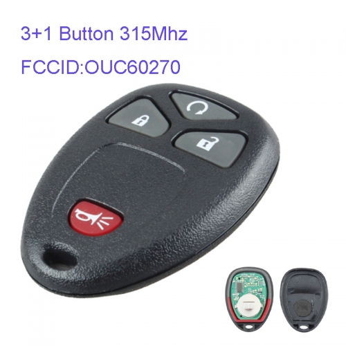 MK270022 3+1 Button 315mhz Remote Control Key for Buick OUC60270 Auto Car Key Fob
