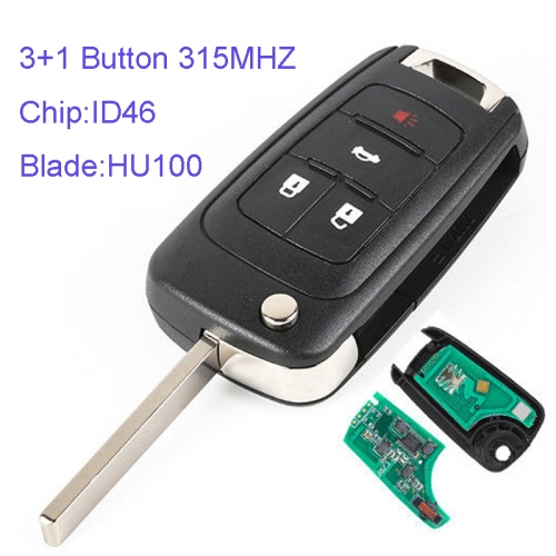 MK270013 3+1 Button 315MHZ Flip Key for Buick Lacrosse Encore Regal  Verano 2011 2012 2013 2014 2015 2016 with ID46 Chip
