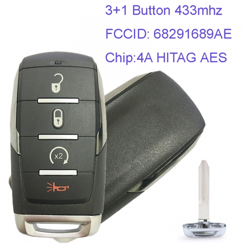 MK310045 Original 3+1 Button 433MHZ Smart Key for 2019 Dodge Ram 1500 68291689AE Keyless Go Entry Key Fob