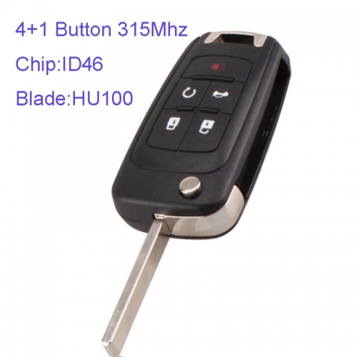 MK270016 4+1 Button 315Mhz Flip Key for Buick New Lacrosse GL8 with ID46 Chip  HU100 key blade Folding Key Fob
