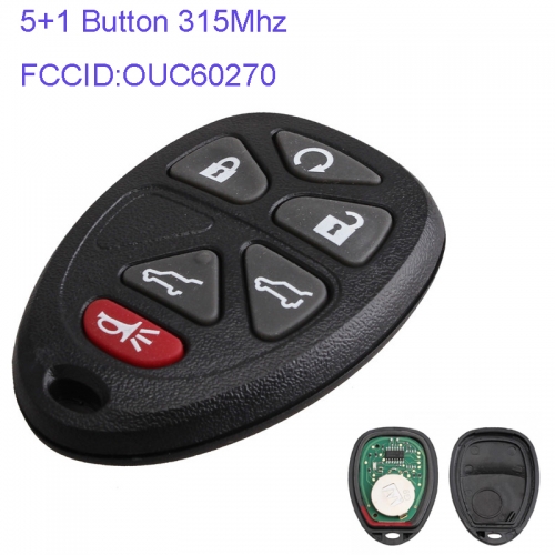 MK270020 5+1 Button 315mhz Remote Control Key for Buick C-adillac Escalade/Chevrolet/GMC Yukon 2007 -2014 OUC60270