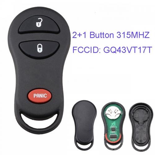 MK320024 2+1 Button 315MHZ Remote Control for C-hrysler Town & Country 2001-2003 FCC ID GQ43VT17T