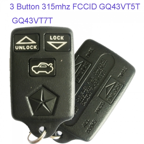 MK320037 3 Button 315Mhz Remote Control Key for C-hrysler Dodge Eagle Plymouth GQ43VT5T GQ43VT7T Auto Car Key Fob