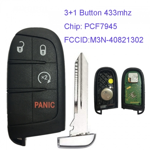 MK300036 Original 3+1 Button 433mhz Smart Remote Key for Jeep Grand Cherokee Auto Car Key Fob PCF7945 M3N-40821302 PN: 68143500AC