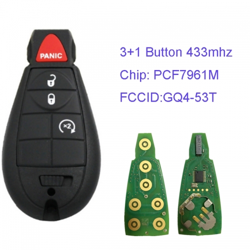MK300029 Original 3+1 Button 433mhz Remote Control Fobik Key for Jeep Cherokee 2014-2018 PCF7961M GQ4-53T Auto Car Key Fob