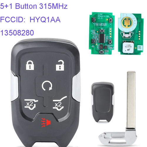 MK290015  5+1 Button 315MHz Remote Key for for GMC Yukon XL Denali for Chevrolet Suburban Tahoe 2015-2019 FCC ID HYQ1AA 13508280 13580804 13508278 Aut