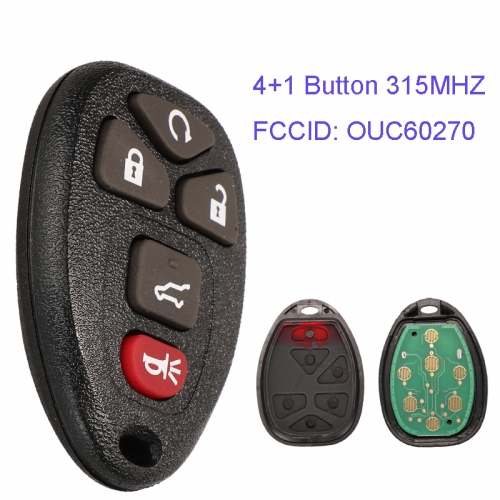 MK290006 4+1 Button 315MHZ Remote Key Control for GMC OUC60270 Remote Car Key Fob