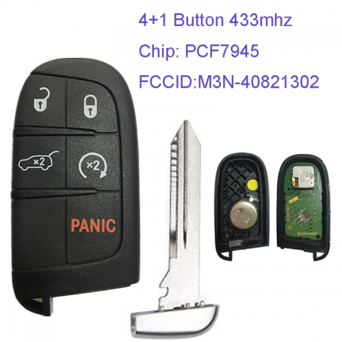 MK300039 Original 4+1 Button 433mhz Smart Remote Key for Jeep  Auto Car Key Fob PCF7945 M3N-40821302 Keyless Go