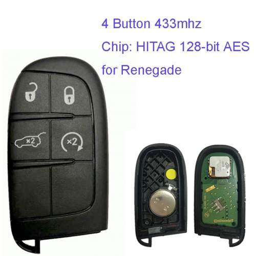 MK300034 Original 4 Button 433mhz Smart Remote Key for Jeep Renegade Auto Car Key Fob HITAG AES Chip