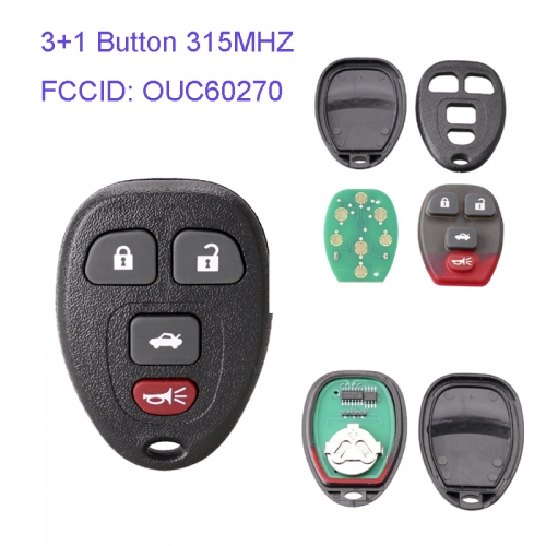 MK290004 3+1 Button 315MHZ Remote Key Control for GMC OUC60270 Remote Car Key Fob