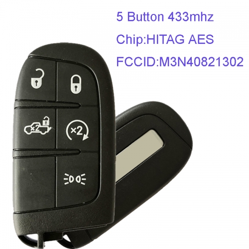 MK300041 5 Button 433mhz Smart Remote Key for Jeep Auto Car Key Fob HITAG 128-bit AES M3N40821302  Keyless Go