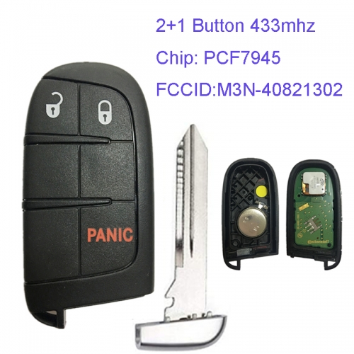 MK300038 Original 2+1 Button 433mhz Smart Remote Key for 2015-2017 Jeep Renegade Auto Car Key Fob PCF7945 M3N-40821302 PN: 68143502AC