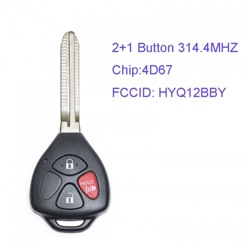MK190074 2+1 Button 314.4Mhz Remote Key Control for T-oyota RAV4 with 4D67 Chip Car Key Fob FCCID HYQ12BBY MOZB41TG