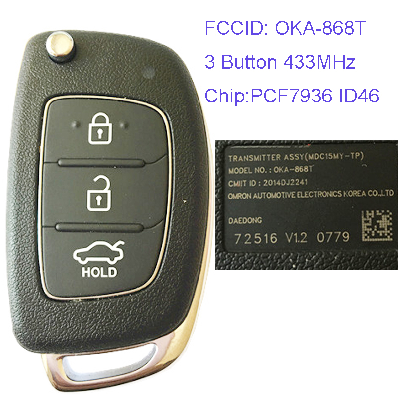 Mk Button Mhz Remote Control Flip Folding Key Id Chip For