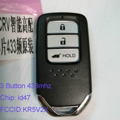 MK180100 3 Button 433MHz 47 Chip Smart Remote Control Fob For Honda CRV 2018 2017+ KR5V2X FCCID 72147-TLA-H32 A2C98319900 72147-T0A-H32