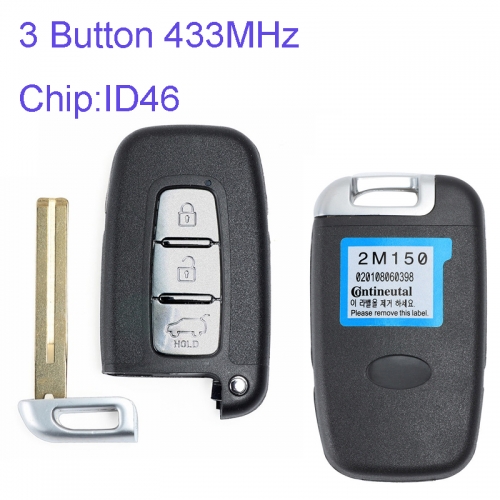 MK140021 3 Button 433MHz Smart Key with id46 Chip for H-yundai I30 IX35 Remote Car Key Fob