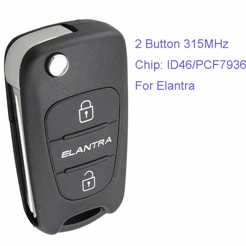 MK140038 2 Button 315MHz Remote Control Flip Folding Key for H-yundai Elantra Car Key Fob with ID46 Chip