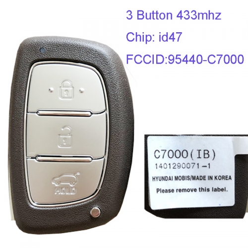 MK140093 3 Button 433mhz Smart Remote Control Key for H-yundai I20 Remote 95440-C7000