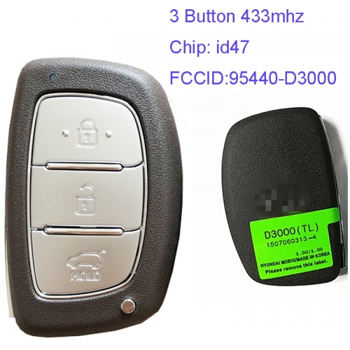 MK140095 3 Button 433mhz Smart Remote Control Key for H-yundai Tucson 2016-2017 Remote 95440-D3000