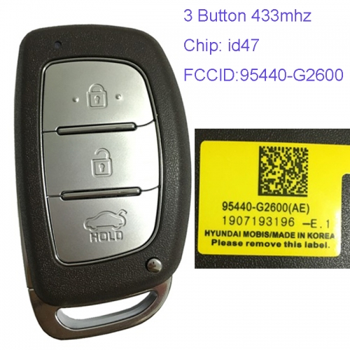 MK140100 3 Button 433mhz Smart Remote Control Key for H-yundai Ioniq  2019 2020 Remote 95440-G2600