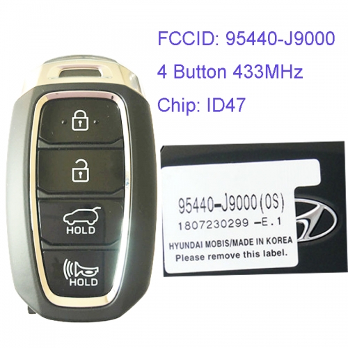 MK140113 4 Button 433MHz Smart Key for H-yundai Kona 2018 Car Key Fob 95440-J9000 Remote Keyless Go