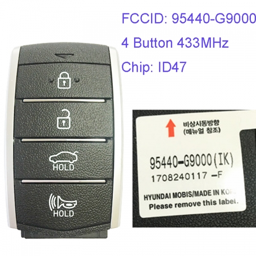 MK140110 4 Button 433MHz Smart Key for H-yundai Genesis G70 Car Key Fob 95440-G9000 Remote Keyless Go