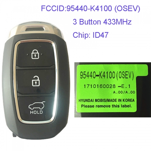 MK140117 3 Button 433MHz Smart Key for H-yundai  Car Key Fob 95440-K4100 (OSEV)  Remote Keyless Go