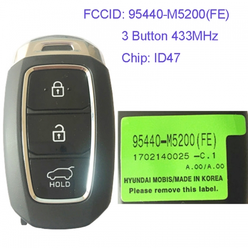 MK140119 3 Button 433MHz Smart Key for H-yundai Car Key Fob 95440-M5200(FE) Remote Keyless Go