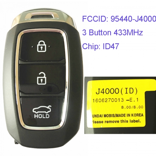 MK140120  3 Button 433MHz Smart Key for H-yundai Celesta 2017 Car Key Fob 95440-J4000 Remote Keyless Go