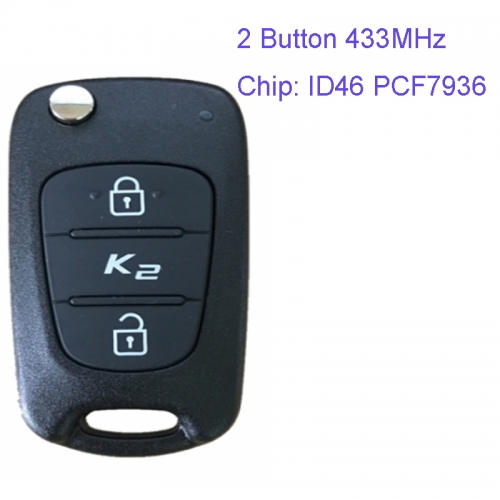 MK130013 2 Button 433MHz Folding Flip Remote Key Fob for Kia K2 Car Key Fob ID46 Chip