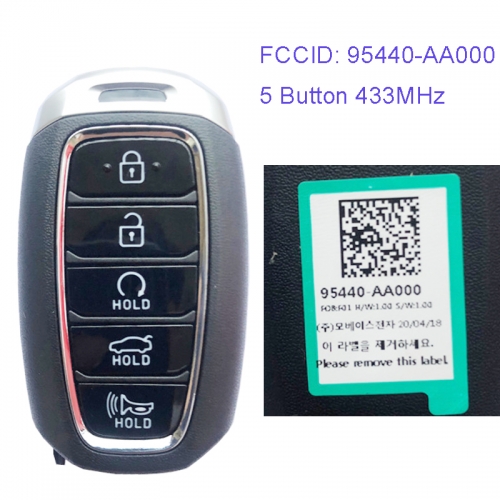MK140124 5 Button 433MHz Smart Key for H-yundai Elantra 2020 Car Key Fob 95440-AA000  Avante CN7 2020 2021 Remote Keyless Go
