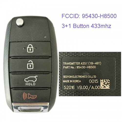 MK130062 3+1 Button 433mhz Folding Flip Remote Key Fob for Kia Stonic 2017 Car Key Fob 95430-H8500