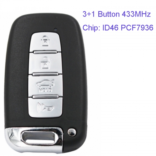 MK130066 3+1 Button 433MHz Smart Key for Kia SY5HMFNA04 ID46 PCF7936 Chip Car Key Fob Keyless Go