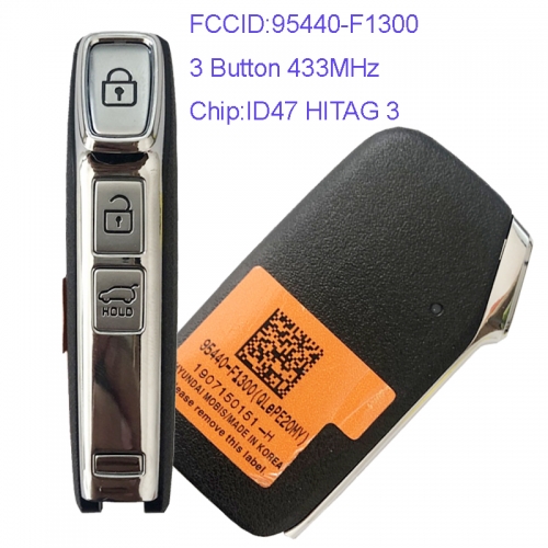 MK130096 3 Button 433MHz Smart Key for Kia Sportage 2019 ID47 Chip Car Key Fob Keyless Go 95440-F1300