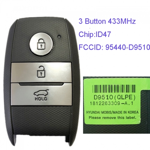 MK130073 3 Button 433MHz Smart Key for Kia Sportage 2019 95440-D9510 ID47 Chip Car Key Fob Keyless Go