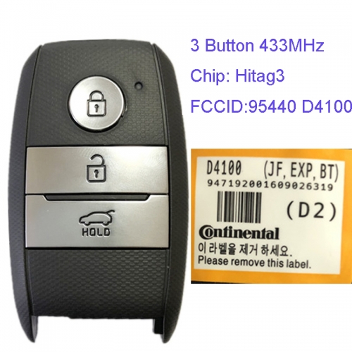 MK130078 3 Button 433MHz Smart Key for Kia Optima SVI-JFFGEC0 95440 D4100 2014Dj6257 0578-15-5151 Hitag3 Chip Car Key Fob Keyless Go