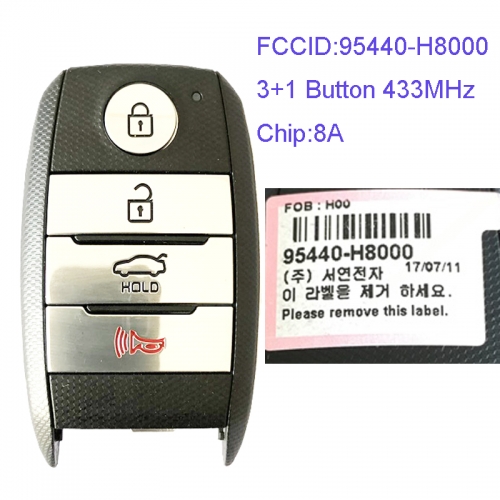 MK130085 3+1 Button 433MHz Smart Key for Kia Para Stonic 2017 95440-H8000 8A Chip Car Key Fob Keyless Go