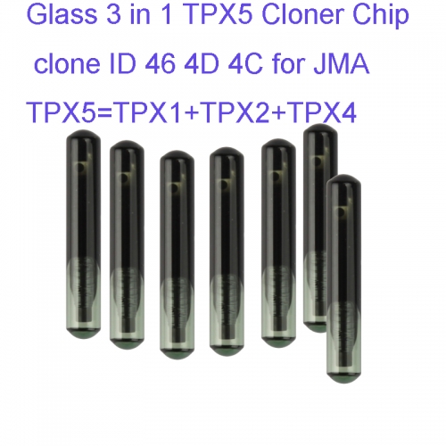 FC300054 Glass 3 in 1 TPX5 Cloner Chip clone ID 46 4D 4C Transponder for JMA Car Key Chip Replacement