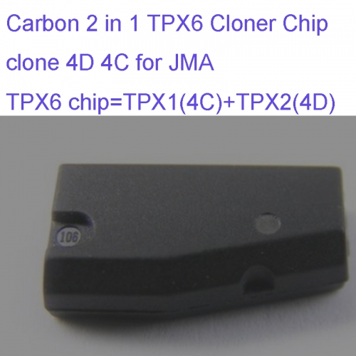FC300056 Carbon 2 in 1 TPX6 Cloner Chip clone ID 4D 4C Transponder for JMA Car Key Chip Replacement
