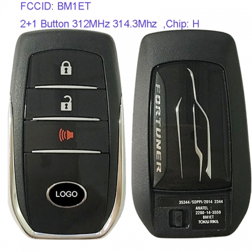 MK190129 2+1 Button 312MHz 314.3Mhz Smart Key Smart Card for T-oyota Fortuner Tokai Riki BM1ET Remote Keyless Go Proximity Key