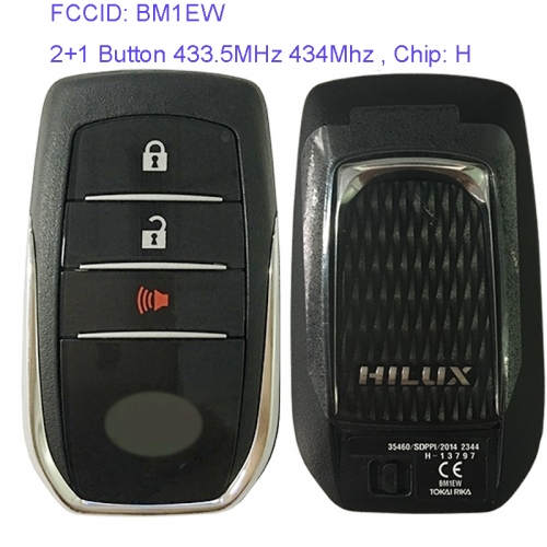 MK190128 2+1 Button 433.5MHz 434Mhz Smart Key Smart Card for T-oyota Hilix Tokai Riki BM1EW Remote Keyless Go Proximity Key