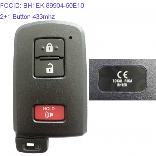 MK190143 2+1 Button 433mhz Smart Key Smart Card for T-oyota Land Cruiser BH1EK 89904-60E10 Remote Keyless Go Proximity Key