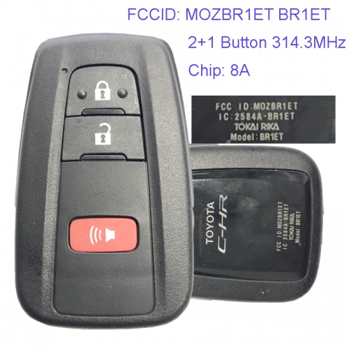 MK190126 2+1 Button 314.3MHz Smart Key for T-oyota C-HR CHR 2018 2019 Car Key Fob MOZBR1ET BR1ET Remote Keyless Go Proximity Key 8A Chip