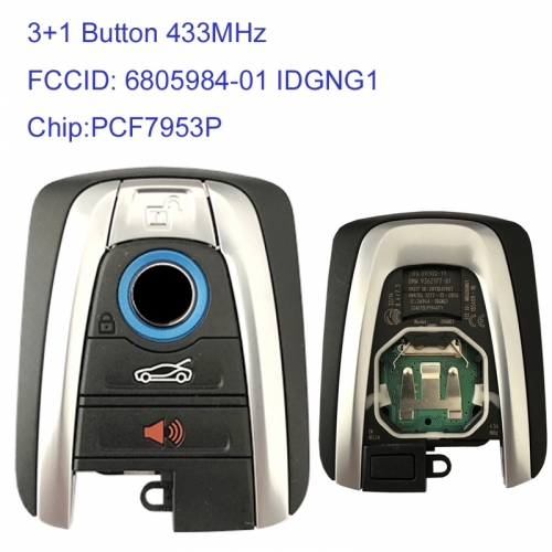 MK110078 3+1 Button 433MHz Smart Key for BMW I3 I8 6805984-01 IDGNG1 PCF7953P Chip Auto Car Key