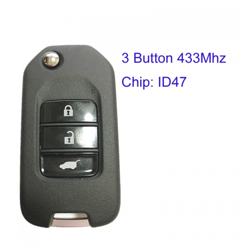 MK180108 3 Button 433mhz Flip Key Foling Key for H-onda CV-R 2015 + TOAK1 Auto Key Remote with ID47 Chip HLIK6-3T