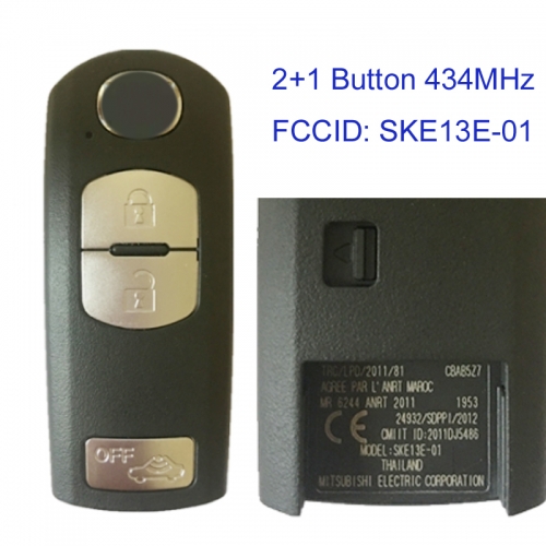 MK540014 2+1 Button 434MHz Smart Key for Mazda 6 CX-3 CX-5 CX-7 M-itsubishi system SKE13E-01 Auto Car Key Remote Control